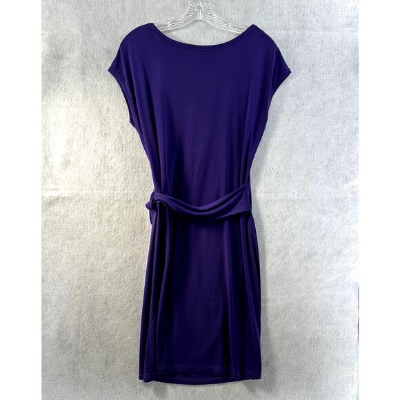 Diane von Furstenberg Size 8 Dress Midi Knee-Length 100% Silk Designer Purple - Picture 2 of 6